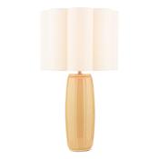 Laura Ashley Littleton Table Lamp Yellow Ceramic and Antique Brass With Shade image
