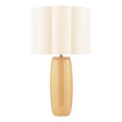 Laura Ashley Littleton Table Lamp Yellow Ceramic and Antique Brass With Shade image