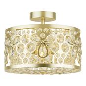 Laura Ashley Tilbrook 3 Light Flush Matt Champagne and Crystal image