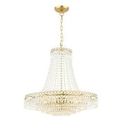 Laura Ashley Enid 5 Light Grande Chandelier Glass and Matt Antique Brass image