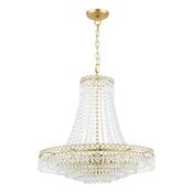 Laura Ashley Enid 5 Light Grande Chandelier Glass and Matt Antique Brass image
