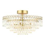 Laura Ashley Enid 5 Light Semi-Flush Faceted Glass and Matt Antique Brass image