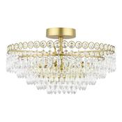Laura Ashley Enid 5 Light Semi-Flush Faceted Glass and Matt Antique Brass image