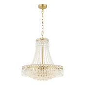 Laura Ashley Enid 5 Light Chandelier Faceted Glass and Matt Antique Brass image