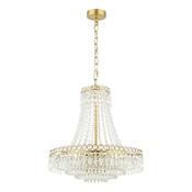 Laura Ashley Enid 5 Light Chandelier Faceted Glass and Matt Antique Brass image