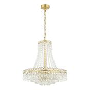 Laura Ashley Enid 5 Light Chandelier Faceted Glass and Matt Antique Brass image