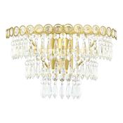 Laura Ashley Enid Wall Light Faceted Glass and Matt Antique Brass image