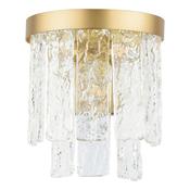 Laura Ashley Durnsford Wall Light Matt Antique Brass and Textured Glass image
