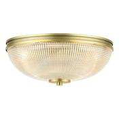 Laura Ashley Langdon 2 Light BR Matt Antique Brass and Textured Glass IP44 image