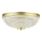 Laura Ashley Langdon 2 Light BR Matt Antique Brass and Textured Glass IP44 image
