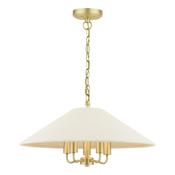 Laura Ashley Harland 5 Light Pendant Matt Antique Brass With Shade image