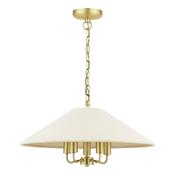 Laura Ashley Harland 5 Light Pendant Matt Antique Brass With Shade image