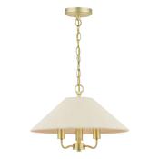 Laura Ashley Harland 3 Light Pendant Matt Antique Brass With Shade image
