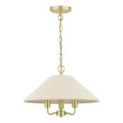 Laura Ashley Harland 3 Light Pendant Matt Antique Brass With Shade image
