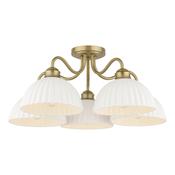 Laura Ashley Durford 5 Light Semi-Flush Matt Antique Brass and White Ceramic image