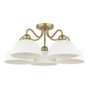 Laura Ashley Durford 5 Light Semi-Flush Matt Antique Brass and White Ceramic image