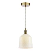Laura Ashley Porcelain Pendant Cream and Antique Brass image