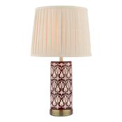 Laura Ashley Medlock Table Lamp Purple Ceramic and Antique Brass With Shade image