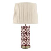 Laura Ashley Medlock Table Lamp Purple Ceramic and Antique Brass With Shade image