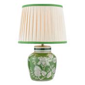 Laura Ashley Colwich Table Lamp Green Ceramic and Antique Brass With Shade image