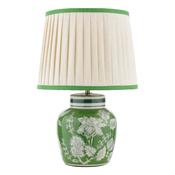 Laura Ashley Colwich Table Lamp Green Ceramic and Antique Brass With Shade image