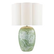 Laura Ashley Pashley Table Lamp Green Ceramic and Polished Chrome With Shade image