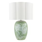 Laura Ashley Pashley Table Lamp Green Ceramic and Polished Chrome With Shade image