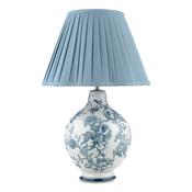 Laura Ashley Maltby Table Lamp Blue Ceramic and Antique Brass With Shade image