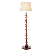 Laura Ashley Millbrook Floor Lamp Dark Wood and Industrial Brass Base Only image