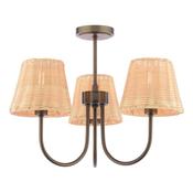 Laura Ashley Hasfield 3 Light Semi-Flush Satin Bronze With Shade image