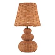 Laura Ashley Hasfield Rechargeable Table Lamp Natural Rattan With Shade LED image