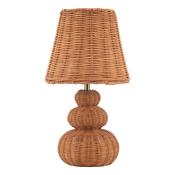 Laura Ashley Hasfield Rechargeable Table Lamp Natural Rattan With Shade LED image
