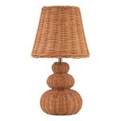 Laura Ashley Hasfield Rechargeable Table Lamp Natural Rattan With Shade LED image