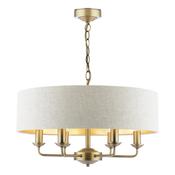 Laura Ashley Sorrento 6 Light Chandelier Matt Antique Brass With Natural Shade image