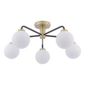 LAINEY 5LT SEMI FLUSH BLACK ANT BRA CW OPAL GLASS