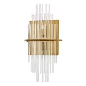 LUKAS 2LT W/LT BRUSHED ANTIQUE GOLD &amp; CLEAR GLS
