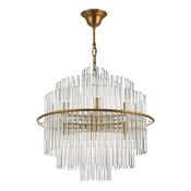 LUKAS 13LT PENDANT BRUSHED ANTIQUE GOLD &amp; CLEAR GL