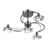 LUTHER 4LT SEMI FLUSH BLK CHR