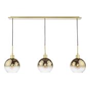 LYCIA 3LT BAR PENDANT GOLD MIRROR OMBRE GLASS