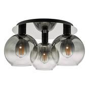 LYCIA 3LT FLUSH MATT BLACK MIRROR OMBRE GLASS