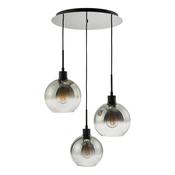 LYCIA 3LT CLUSTER PENDANT BLACK MIRROR OMBRE GLASS image