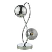 LYSANDRA 2LT TABLE LAMP POL CHR CW SMOKED GLASS