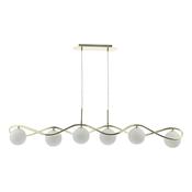 LYSANDRA 6LT BAR PENDANT POL GOLD CW OPAL GLS