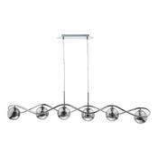 LYSANDRA 6LT BAR PENDANT POL CHR CW SMOKED GLS