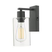 MIU 1LT WALL LIGHT MATT BLACK CLEAR GLASS image