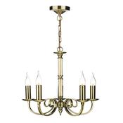 MURRAY 5 LIGHT DUAL MOUNT PENDANT ANT BRASS image