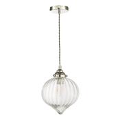 MYA 1LT PENDANT POLISHED NICKEL CLEAR GLASS
