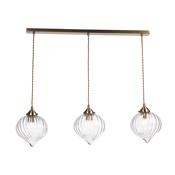 MYA 3LT BAR PENDANT ANTIQUE BRASS CLEAR GLASS image