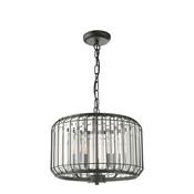 NAEVA 3LT PENDANT MATT BLACK &amp; GLASS