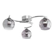 NAKITA 3LT SEMI FLUSH POL CHR CW SMOKED OPEN GLS